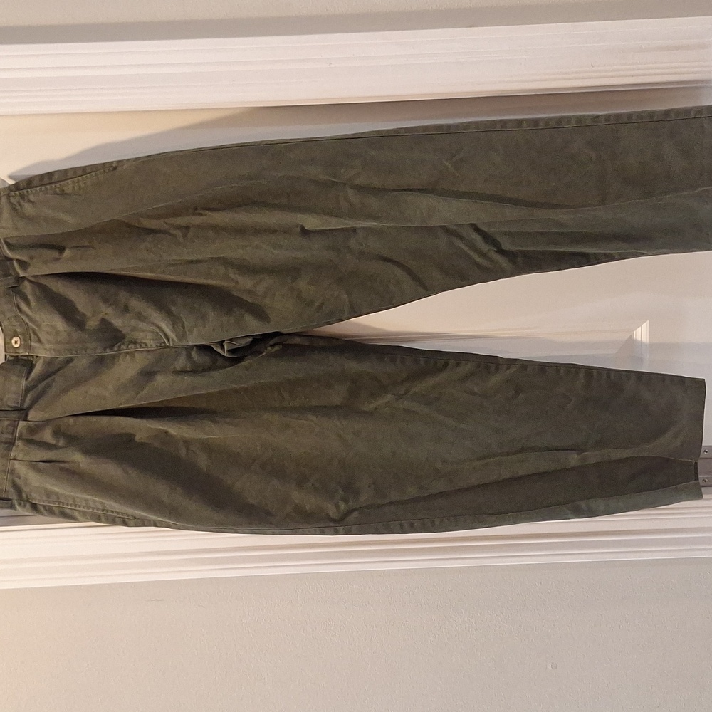 Vintage 90s Polo Ralph Lauren Double Pleat Pants Olive Green 38x32 (36x29) Baggy - Picture 3 of 9